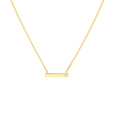 14K Gold Diamond Staple Pendant Necklace