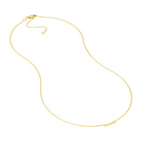 14K Gold Diamond Staple Pendant Necklace