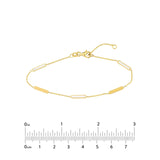 14K Gold White Enamel Alternating Bar Bracelet
