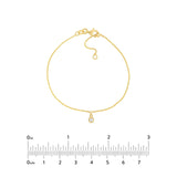 14K Gold Single Diamond Bezel Charm Bracelet