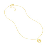 14K Gold Fluted Love Disc Pendant Necklace