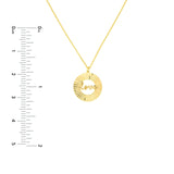14K Gold Fluted Love Disc Pendant Necklace