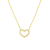 14K Gold Diamond Heart Frame Pendant Necklace