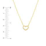 14K Gold Diamond Heart Frame Pendant Necklace