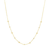 14K Gold Bead and Diamond Bezel Necklace