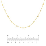 14K Gold Bead and Diamond Bezel Necklace