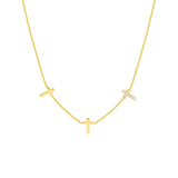 14K Gold Trio Diamond Cross Necklace