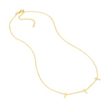14K Gold Trio Diamond Cross Necklace