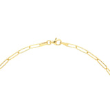 14K Gold Diamond Bezel Ring Paper Clip Necklace