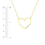 14K Gold Open Heart Shape Diamond Pendant Necklace
