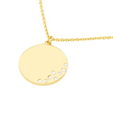 14K Gold Scattered Diamond Pendant Necklace
