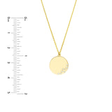 14K Gold Scattered Diamond Pendant Necklace