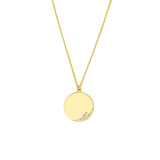 14K Gold Diamond Wave Medallion Pendant Necklace