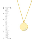 14K Gold Diamond Wave Medallion Pendant Necklace