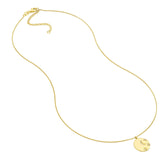 14K Gold Moon and Stars Medallion Pendant Necklace