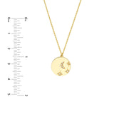 14K Gold Moon and Stars Medallion Pendant Necklace
