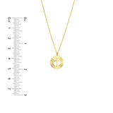 14K Gold Open Fluted Cross Pendant