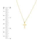 14K Gold Scattered Diamond Cross Pendant Necklace
