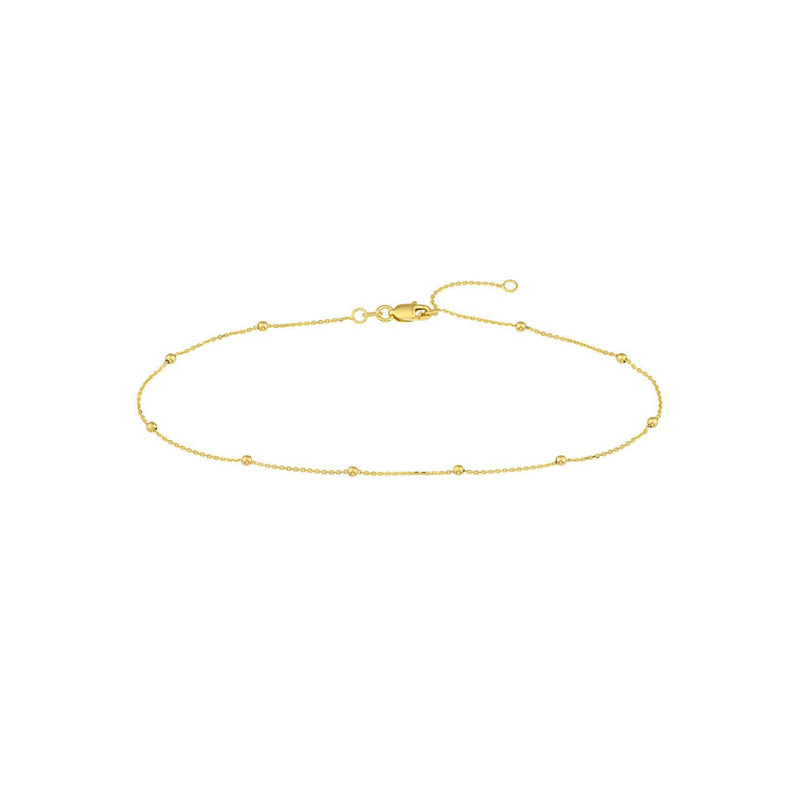 14K Gold Ball Anklet