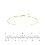14K Gold Ball Anklet