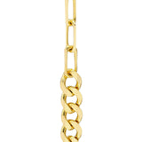 14K Gold Half Curb Half Paper Clip Drop Earrings