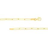 14K Gold Love Paper Clip Pendant Necklace