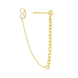 14K Gold Cable Chain Earrings