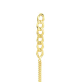 14K Gold Half Curb Chain Hanging Earrings