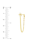 14K Gold Half Curb Chain Hanging Earrings