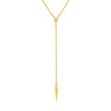 14K Gold Multi Layered Diamond Spike Lariat Necklace