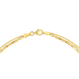 14K Gold Multi Layered Diamond Spike Lariat Necklace