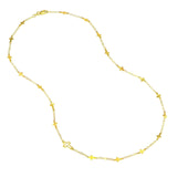 14K Gold Mixed Hammered Cross Chain