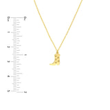 14K Gold Cowboy Boot Pendant Necklace