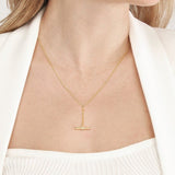 14K Gold Hanging Lariat Diamond Pendant
