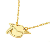 14K Gold Graduation Cap Pendant Necklace