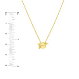 14K Gold Graduation Cap Pendant Necklace
