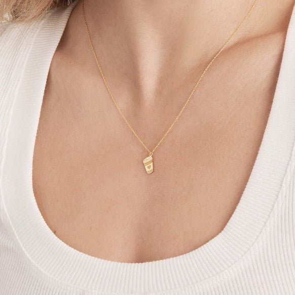 14K Gold Coffee Cup Pendant