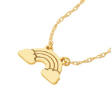 14K Gold Rainbow and Cloud Pendant Necklace