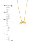 14K Gold Rainbow and Cloud Pendant Necklace