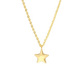 14K Gold Star Puff Pendant Children's Necklace