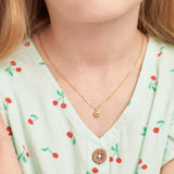 14K Gold Star Puff Pendant Children's Necklace