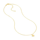 14K Gold Star Puff Pendant Children's Necklace