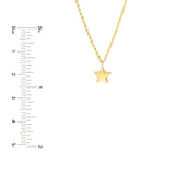 14K Gold Star Puff Pendant Children's Necklace