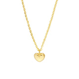 14K Gold Heart Puff Pendant Children's Necklace