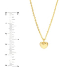 14K Gold Heart Puff Pendant Children's Necklace