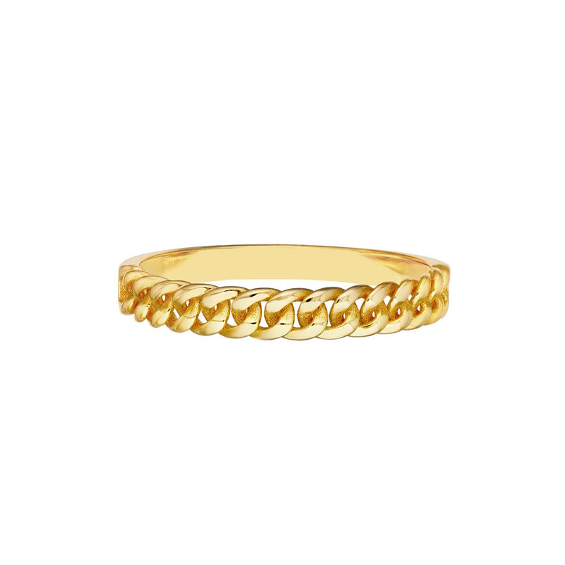 14K Gold Curb Chain Ring