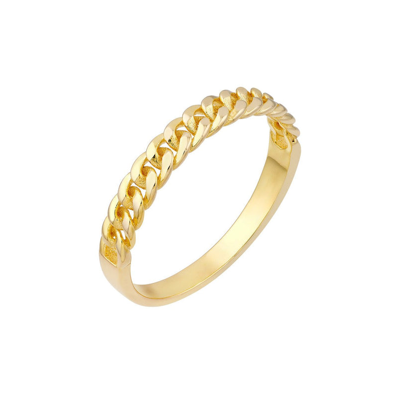14K Gold Curb Chain Ring
