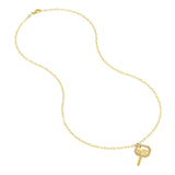 14K Gold Frame Key Diamond Pendant