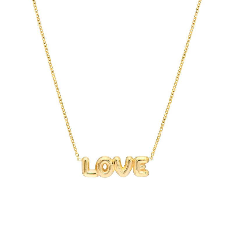 14K Gold Bubble Love Pendant