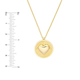 14K Gold Chevron and Bubble Heart Pendant